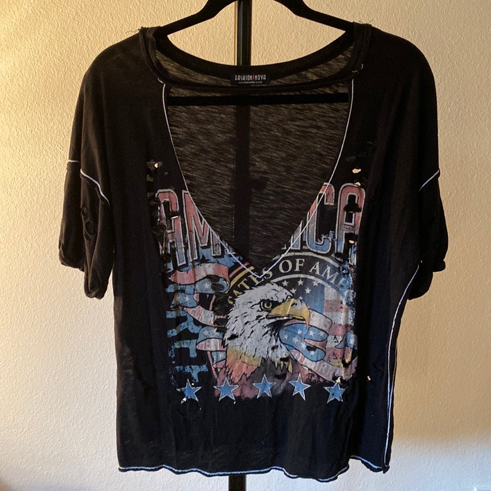 Fashion nova distressed graphic tee